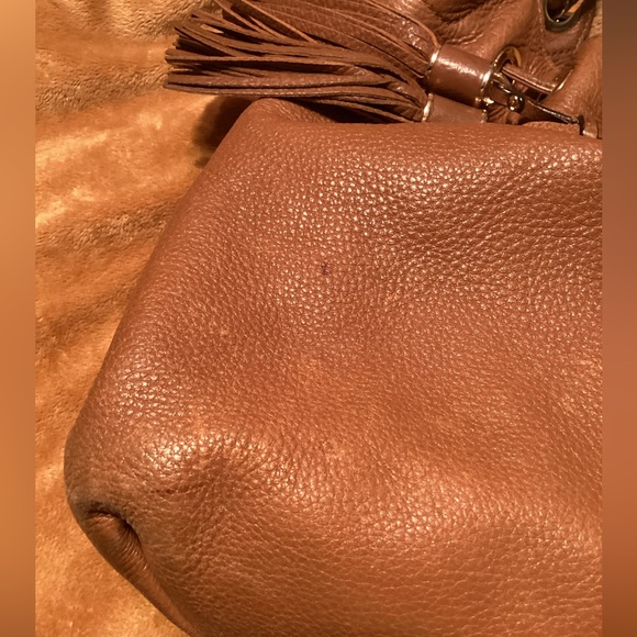 Michael Kors Pebbled Leather Drawstring Tassel Camden Hobo Shoulder Handbag - Picture 11 of 16